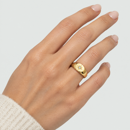 Noelle Starburst Gold Ring
