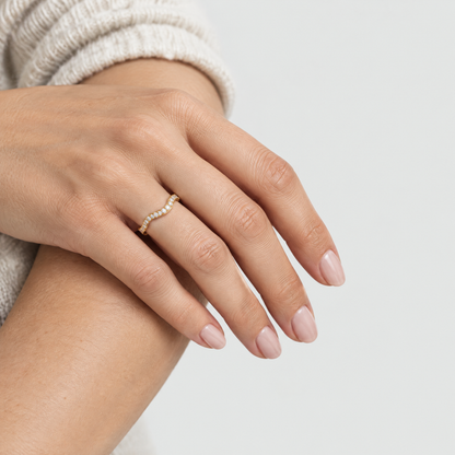 Amber Gold Wave Ring