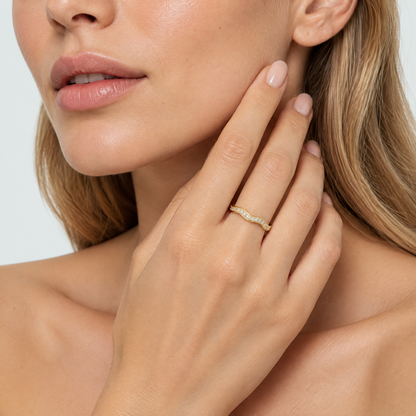 Amber Gold Wave Ring