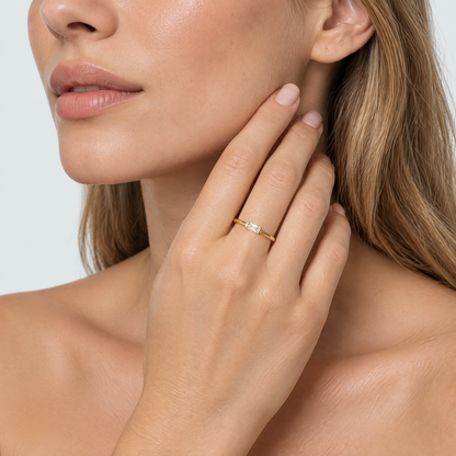 Rosa Crystal Dainty Ring
