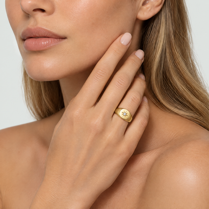 Noelle Starburst Gold Ring