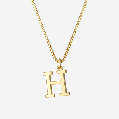 Initial Gold Pendant Necklace