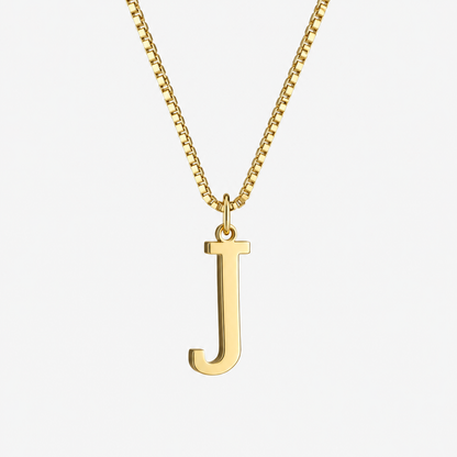 Initial Gold Pendant Necklace
