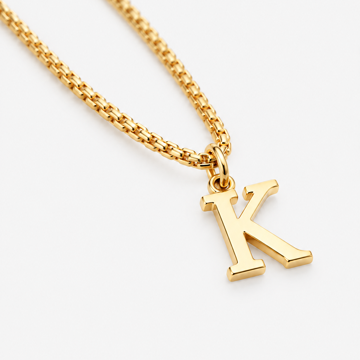Initial Gold Pendant Necklace