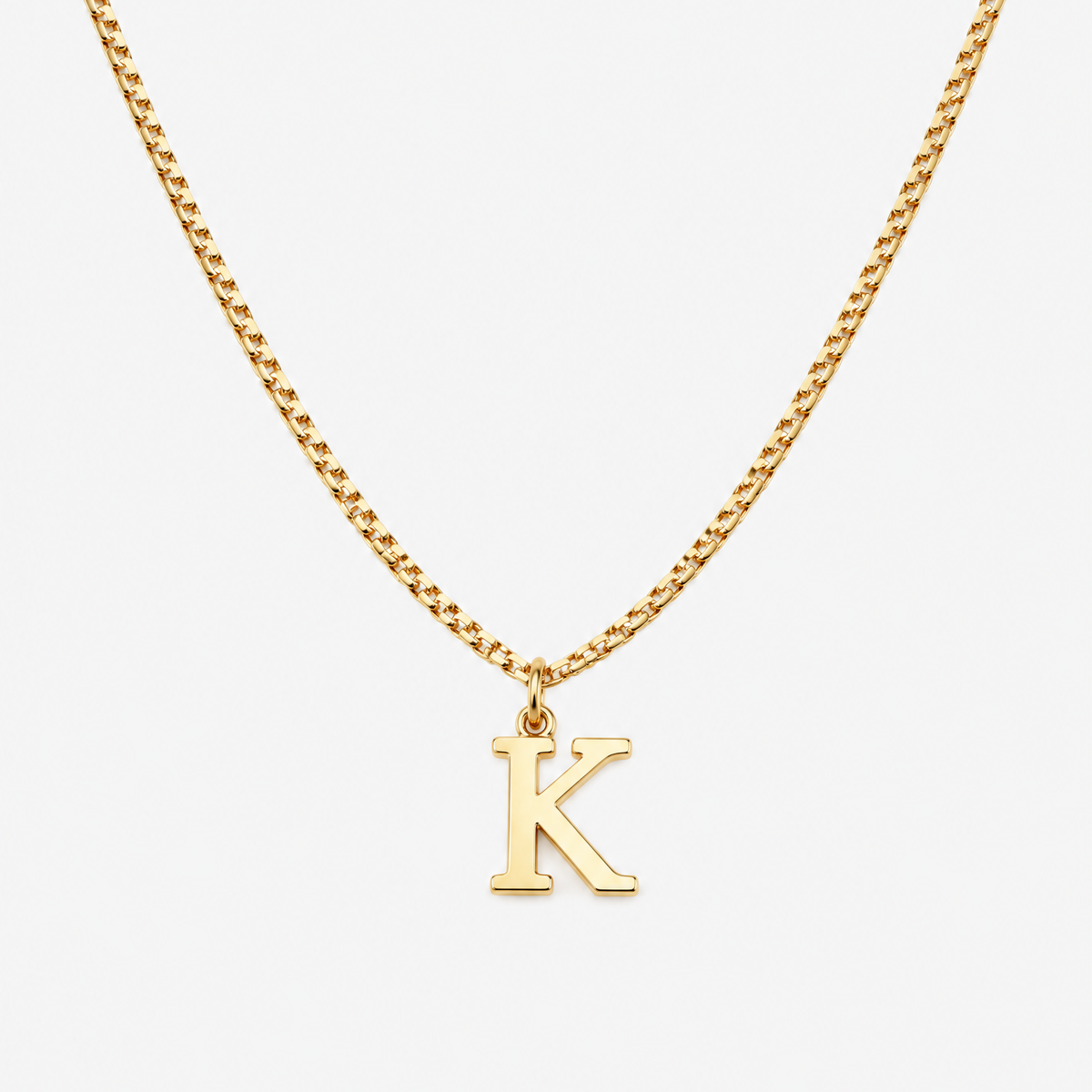 Initial Gold Pendant Necklace