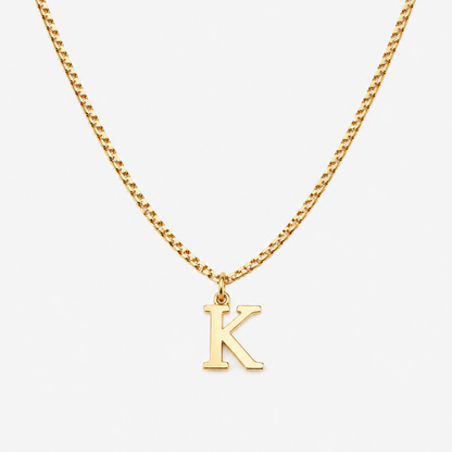 Initial Gold Pendant Necklace