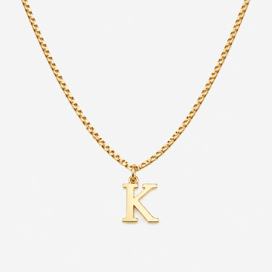 Initial Gold Pendant Necklace