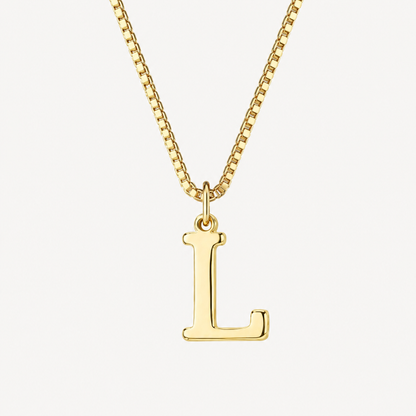 Initial Gold Pendant Necklace