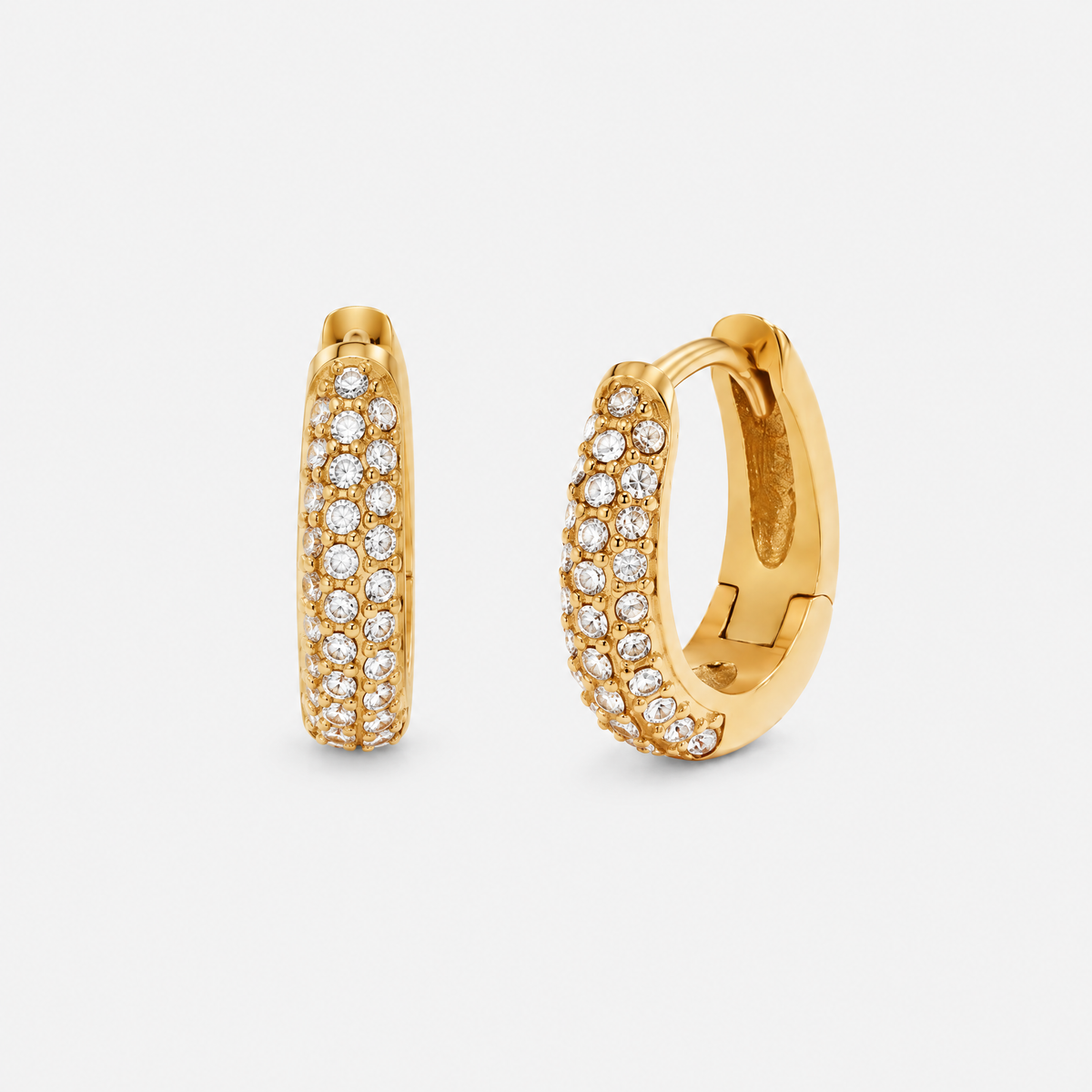 Leona Gold Crystal Hoop Earrings