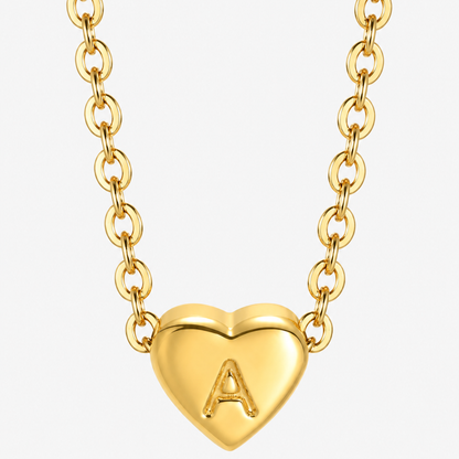 Initial Heart Pendant Necklace