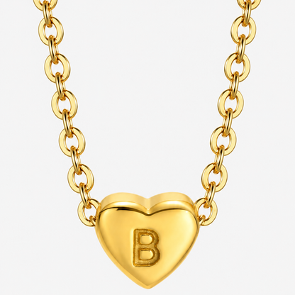 Initial Heart Pendant Necklace