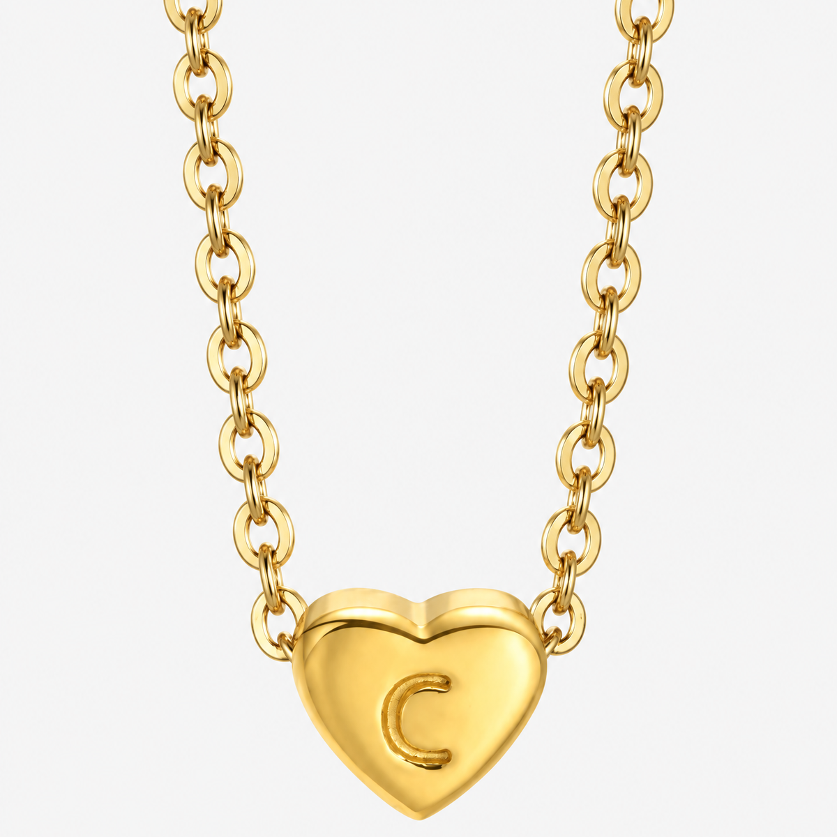 Initial Heart Pendant Necklace