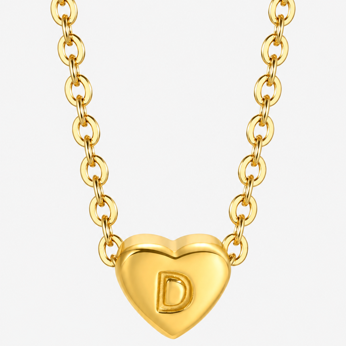 Initial Heart Pendant Necklace