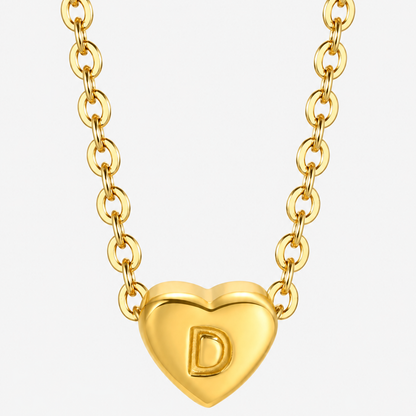 Initial Heart Pendant Necklace