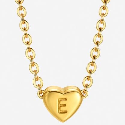 Initial Heart Pendant Necklace