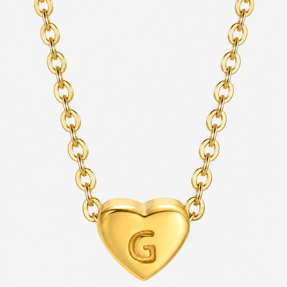 Initial Heart Pendant Necklace