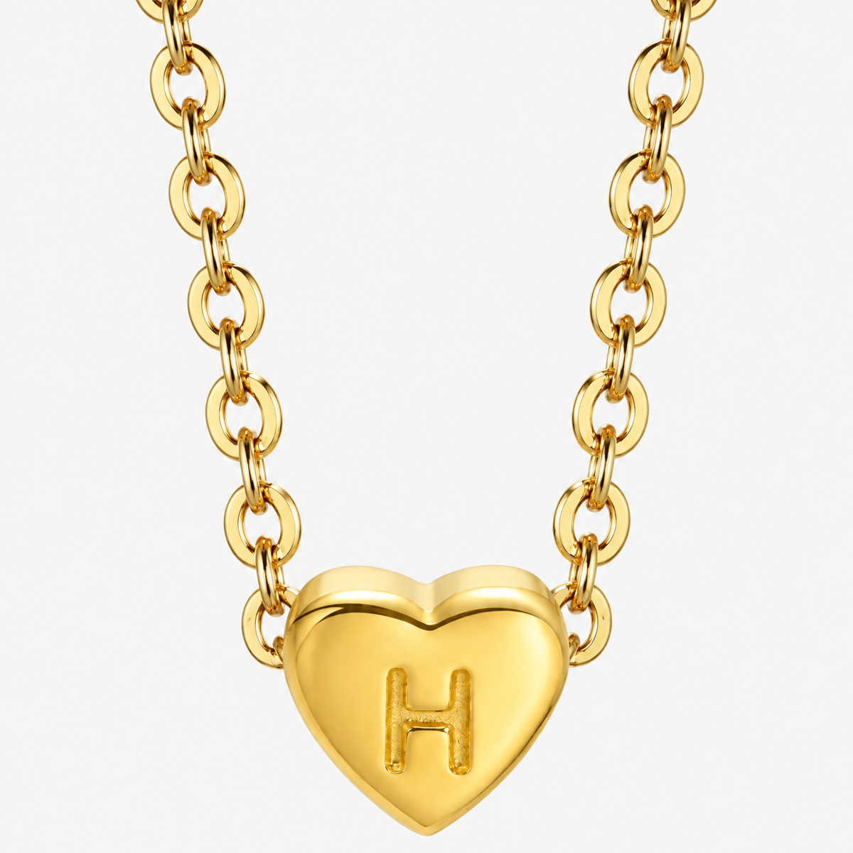 Initial Heart Pendant Necklace