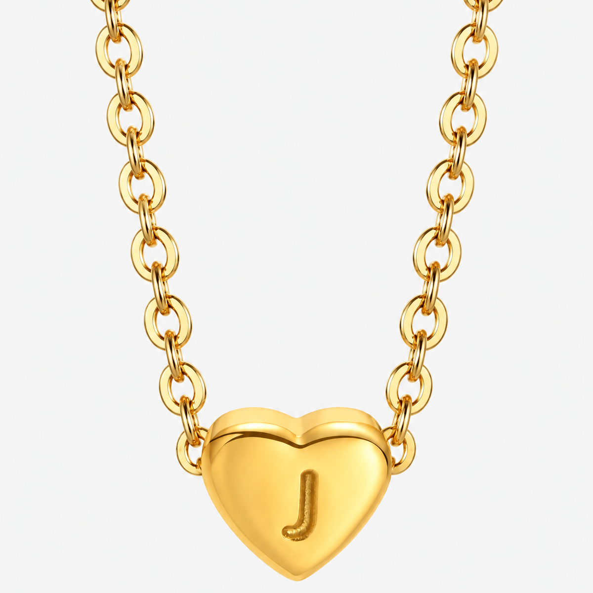 Initial Heart Pendant Necklace