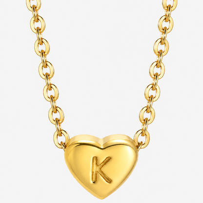 Initial Heart Pendant Necklace