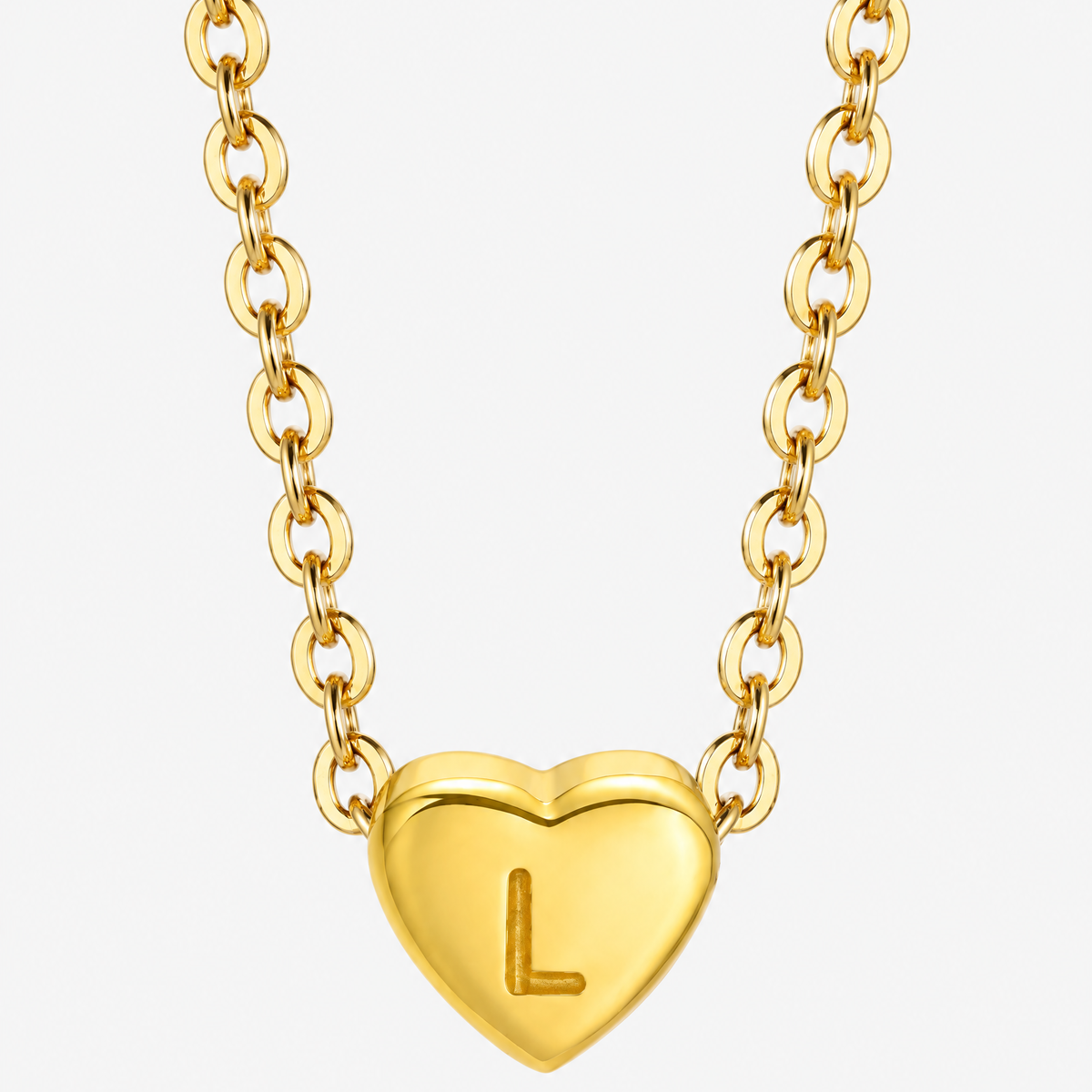 Initial Heart Pendant Necklace