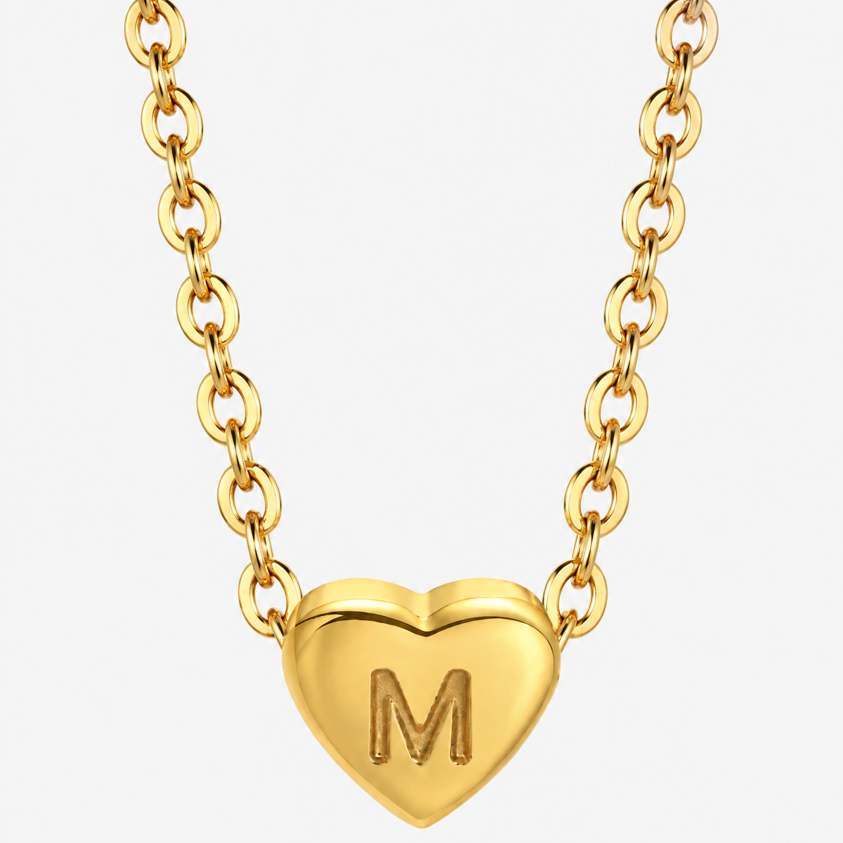 Initial Heart Pendant Necklace