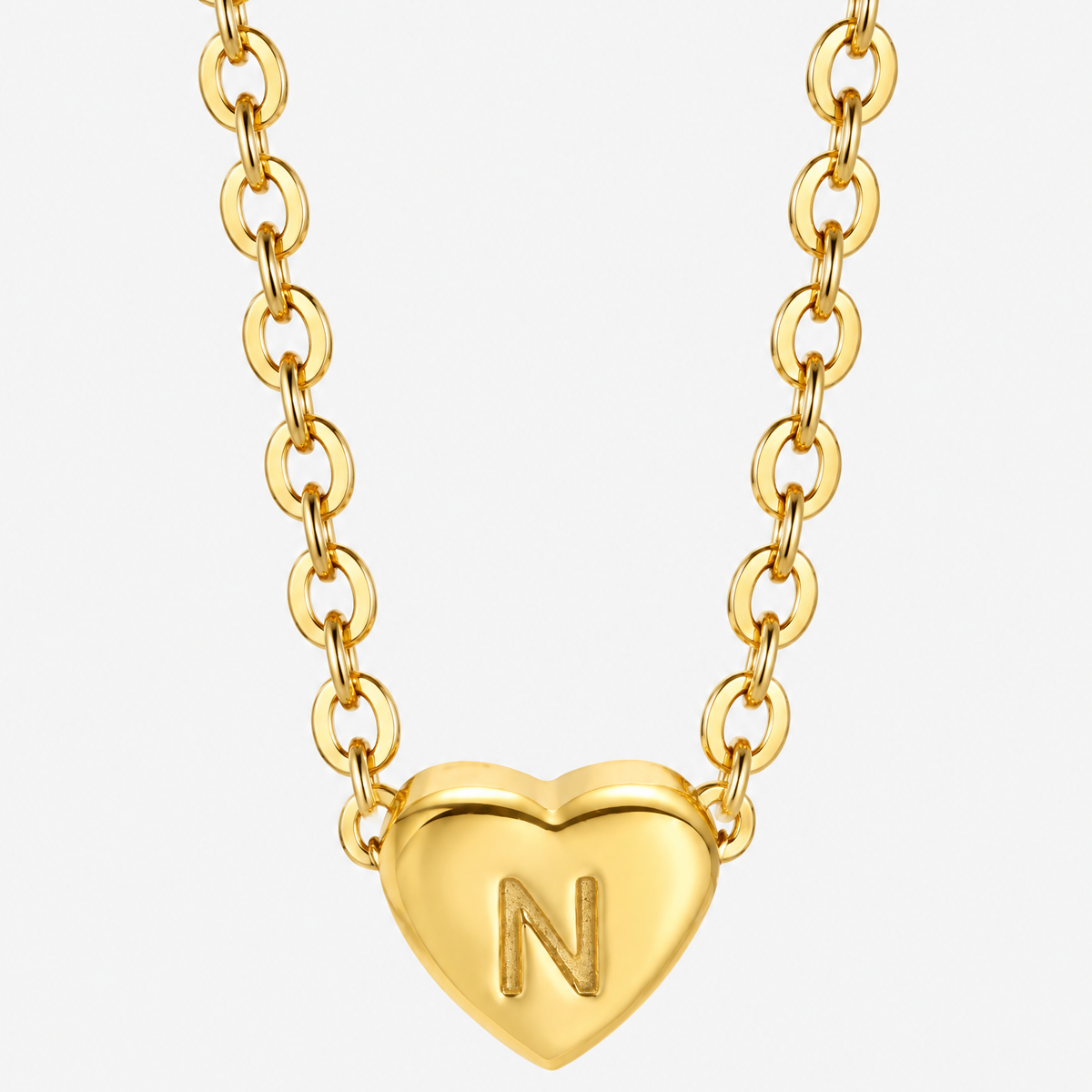 Initial Heart Pendant Necklace