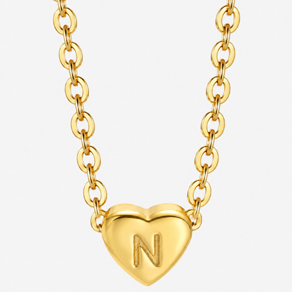 Initial Heart Pendant Necklace