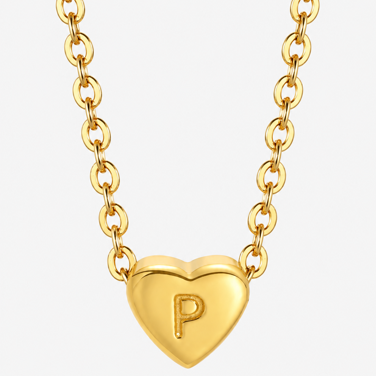 Initial Heart Pendant Necklace