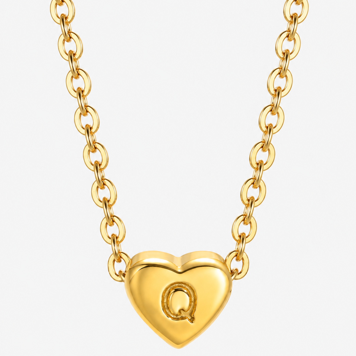 Initial Heart Pendant Necklace