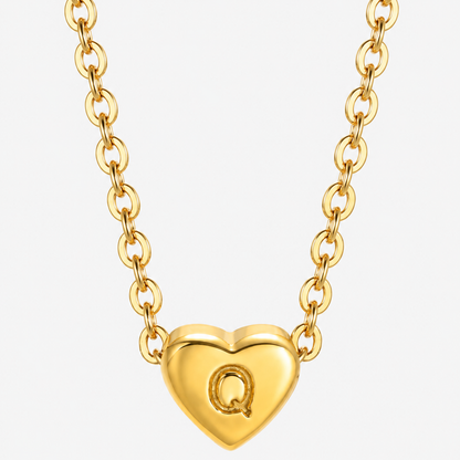 Initial Heart Pendant Necklace