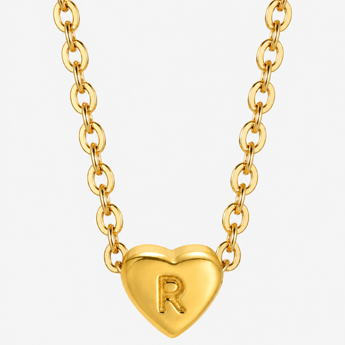 Initial Heart Pendant Necklace