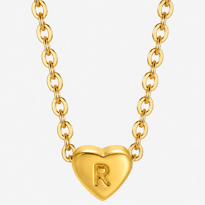 Initial Heart Pendant Necklace