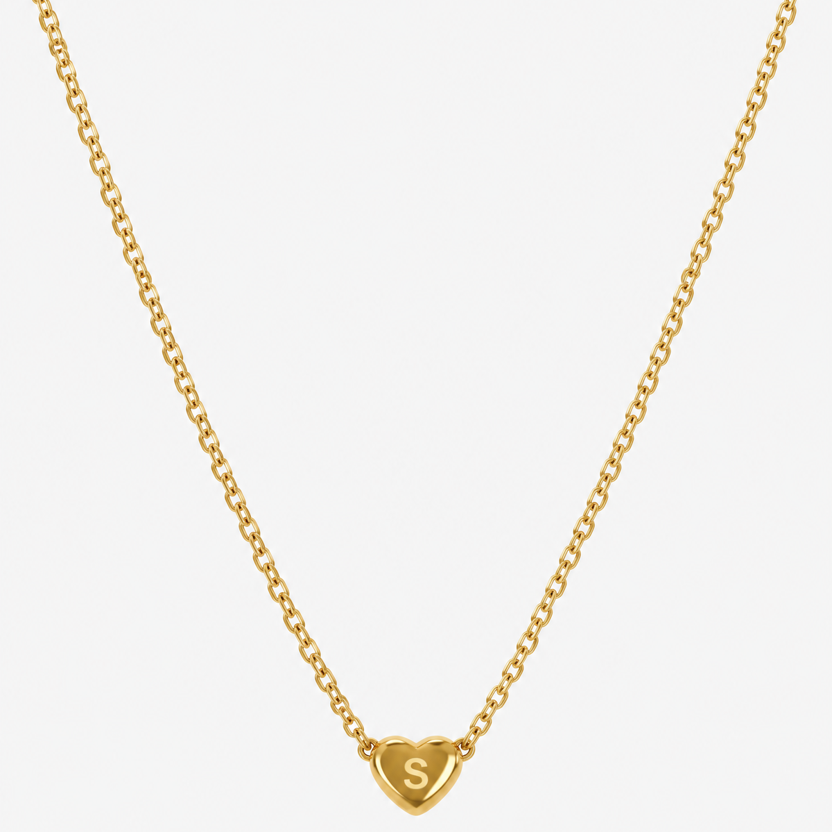 Initial Heart Pendant Necklace