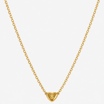 Initial Heart Pendant Necklace