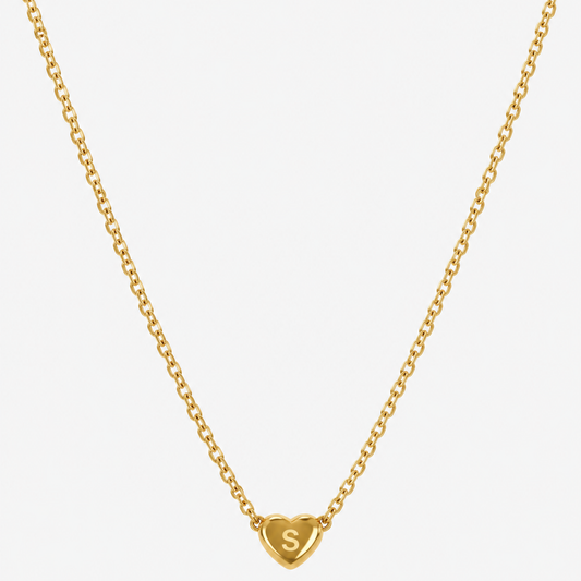 Initial Heart Pendant Necklace