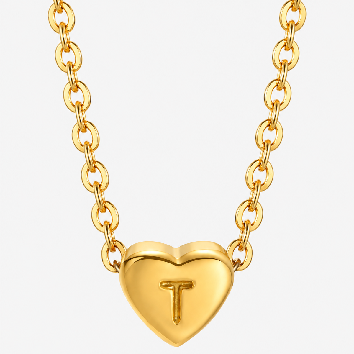 Initial Heart Pendant Necklace