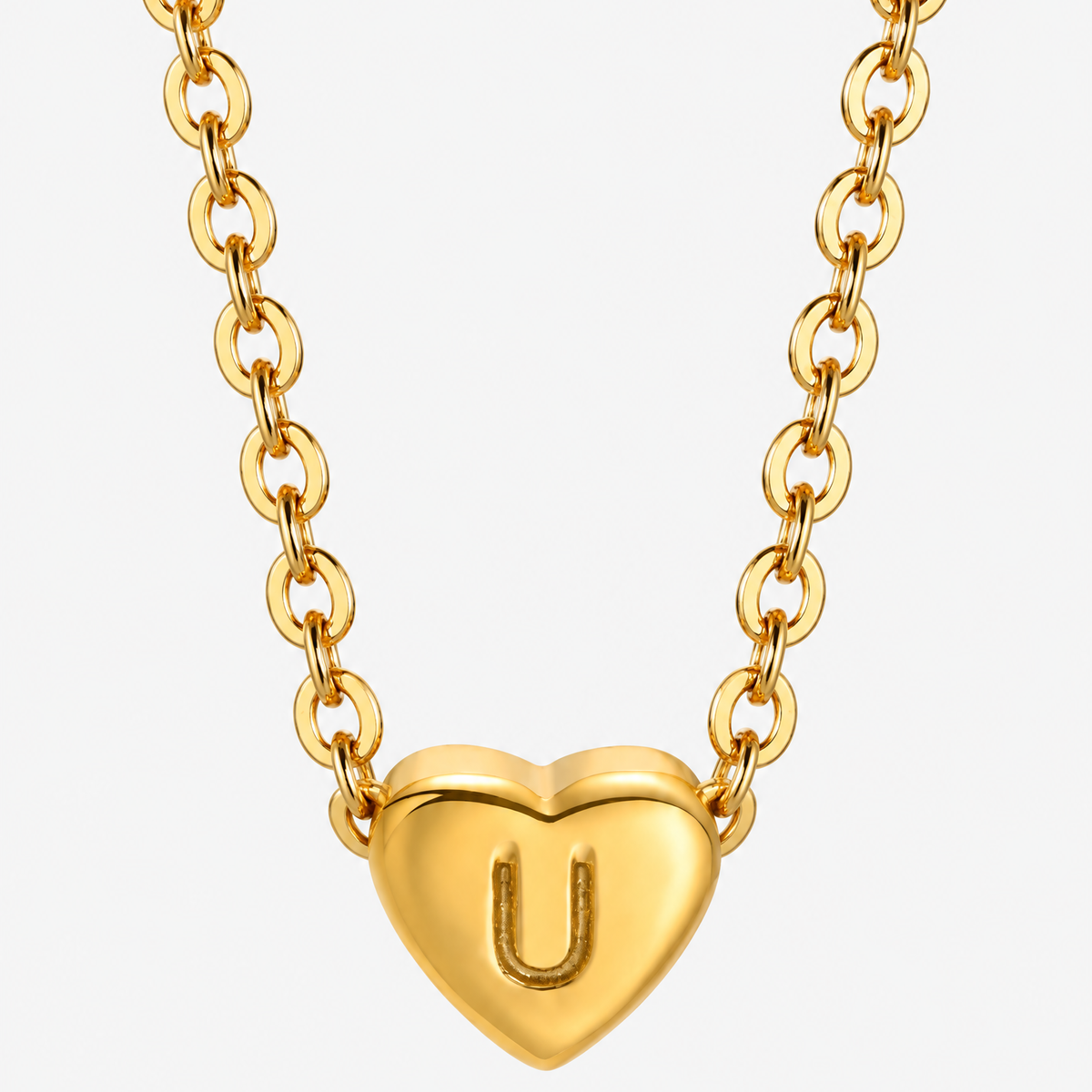 Initial Heart Pendant Necklace