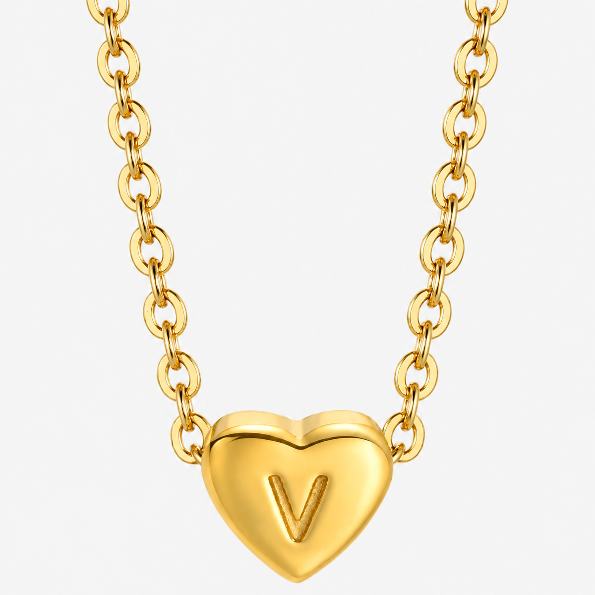 Initial Heart Pendant Necklace