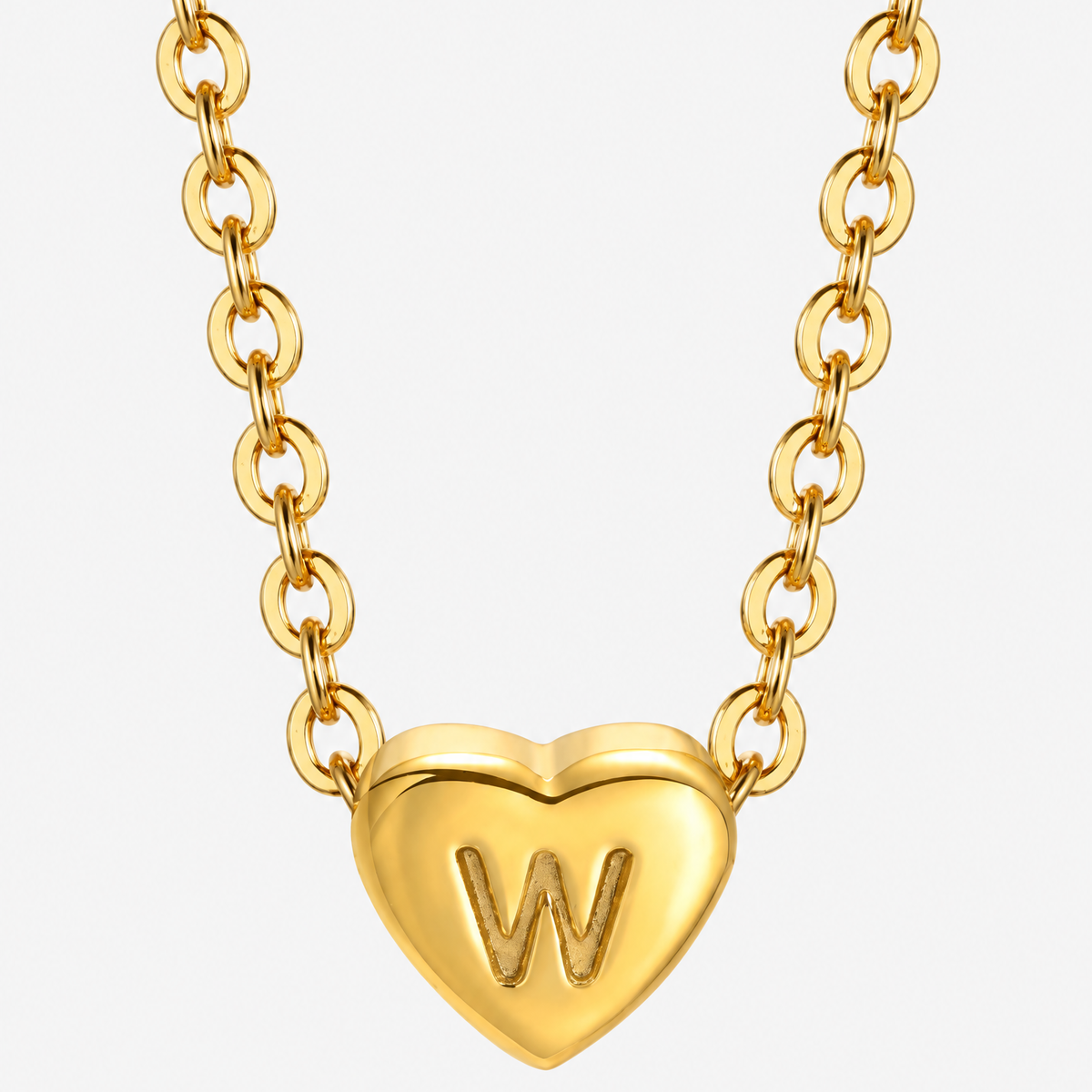 Initial Heart Pendant Necklace