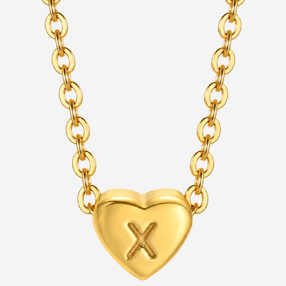 Initial Heart Pendant Necklace