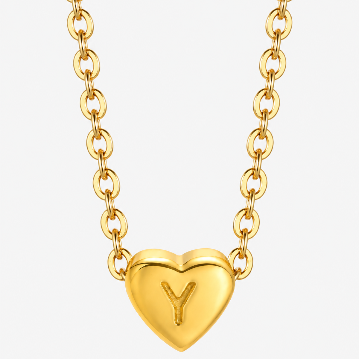 Initial Heart Pendant Necklace