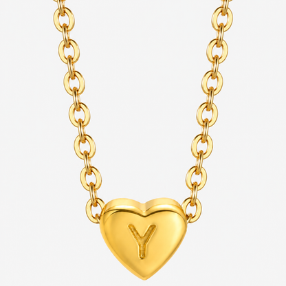 Initial Heart Pendant Necklace