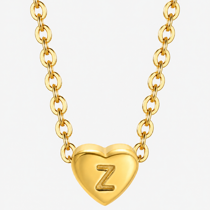 Initial Heart Pendant Necklace