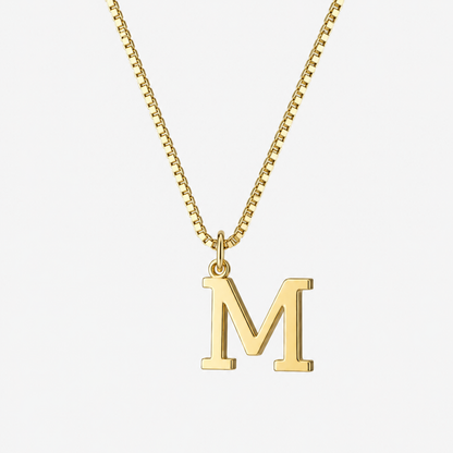Initial Gold Pendant Necklace