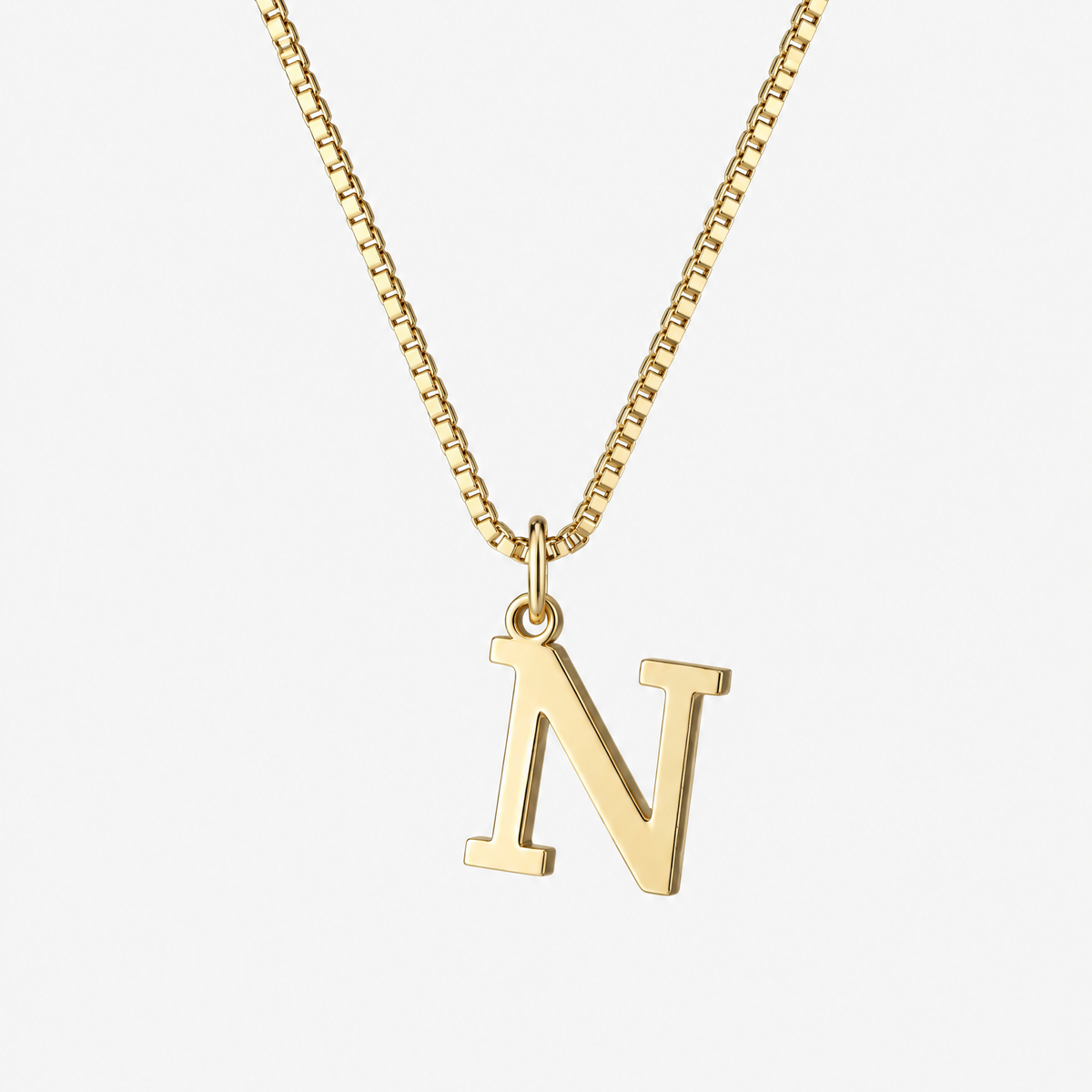 Initial Gold Pendant Necklace