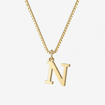 Initial Gold Pendant Necklace