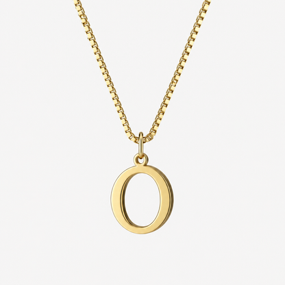 Initial Gold Pendant Necklace