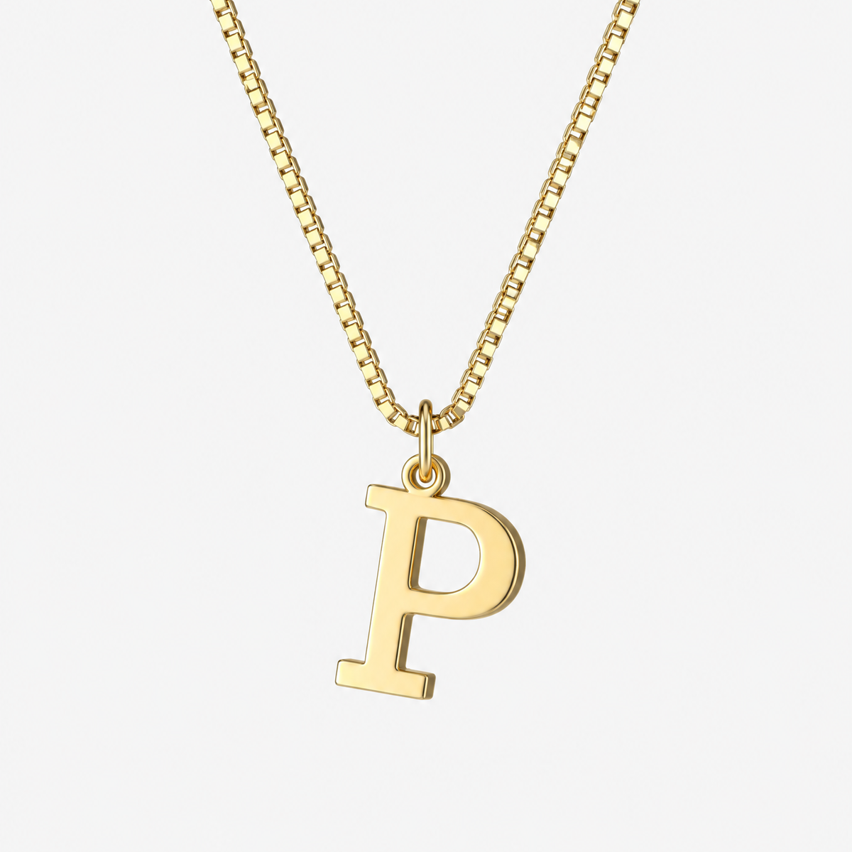 Initial Gold Pendant Necklace