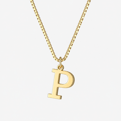 Initial Gold Pendant Necklace