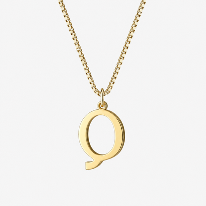 Initial Gold Pendant Necklace